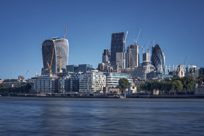 Skyline of The City in London, England